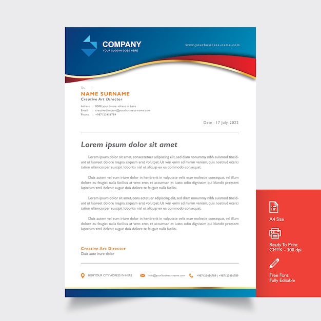 Professional Letterhead Mockup Template 