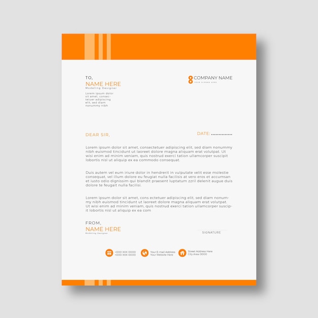 Vector professional letterhead stationery company letterhead