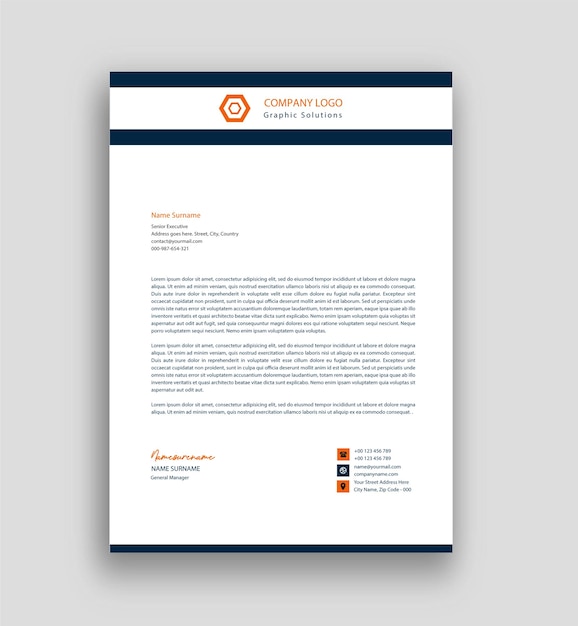 Professional letterhead template design free vector