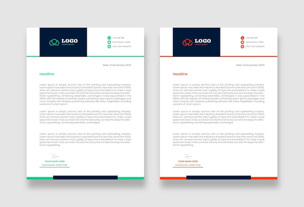 Professional letterhead template design Letterhead bundle of your corporate project design