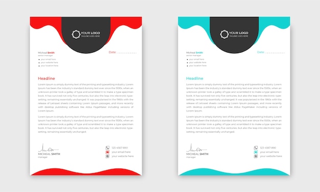 Professional letterhead template design for your business 2022