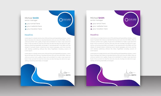 Professional letterhead template design for your business