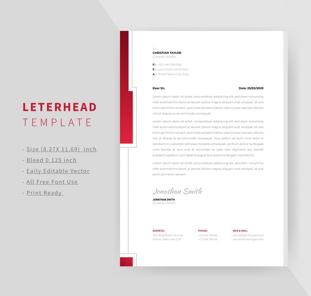 Professional Letterhead Template Design