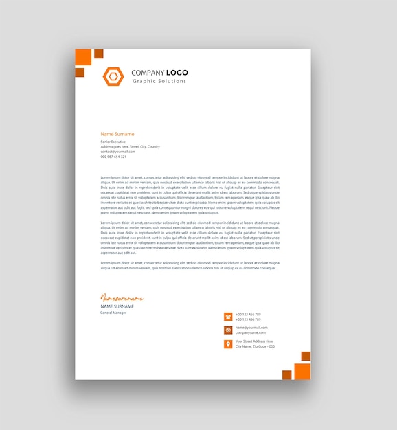 Professional letterhead template design