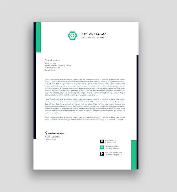 Professional letterhead template design