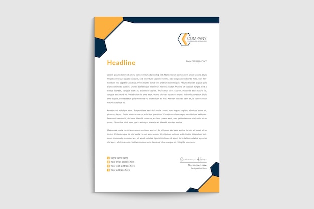 Professional Letterhead template in flat style