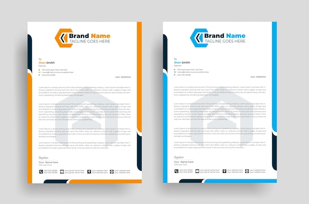 professional  letterhead template with premium vector