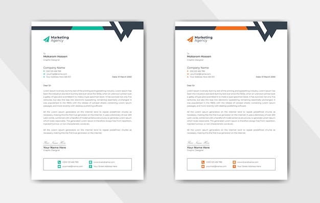 Vector professional letterhead template