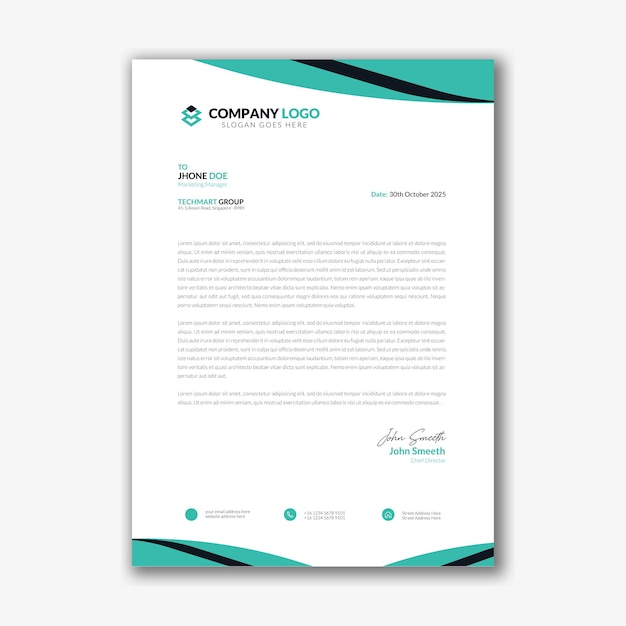 Vector professional letterhead template