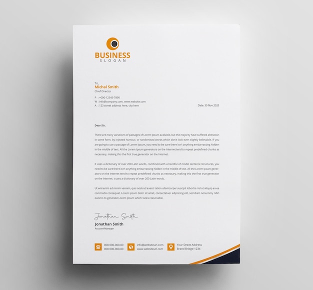 Professional letterhead template