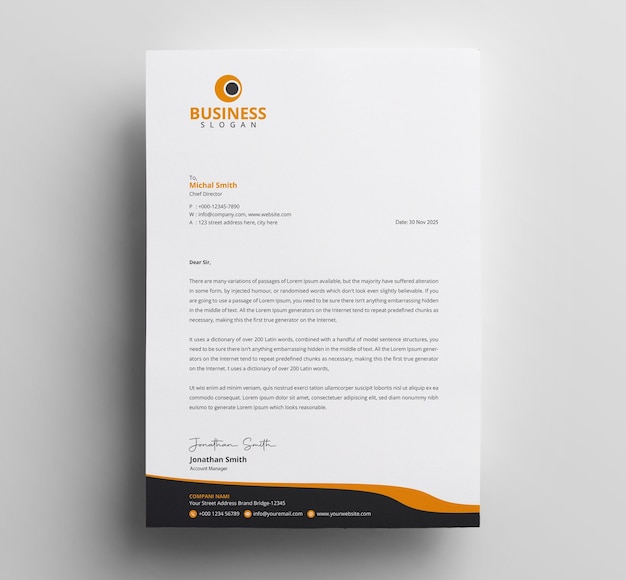 Professional letterhead template