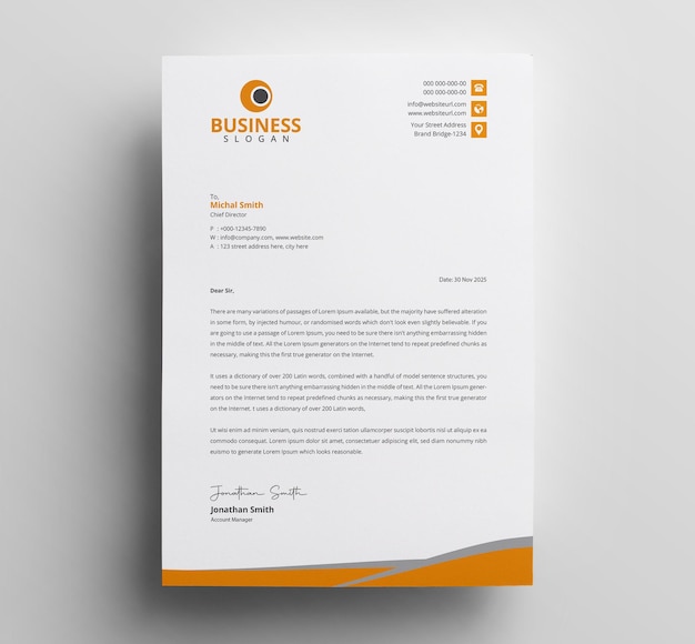 Professional letterhead template