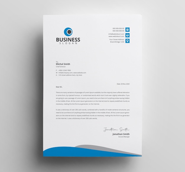 Professional letterhead template