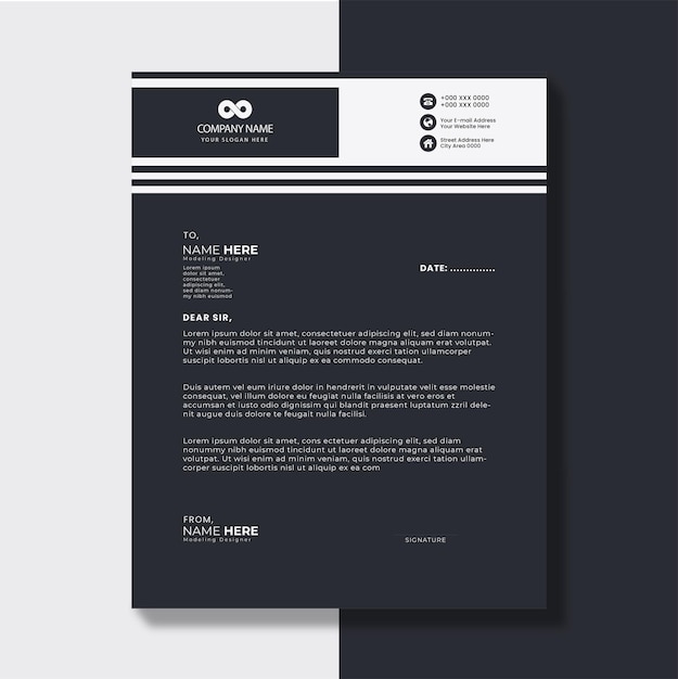 Vector professional letterhead with a touch of artistry