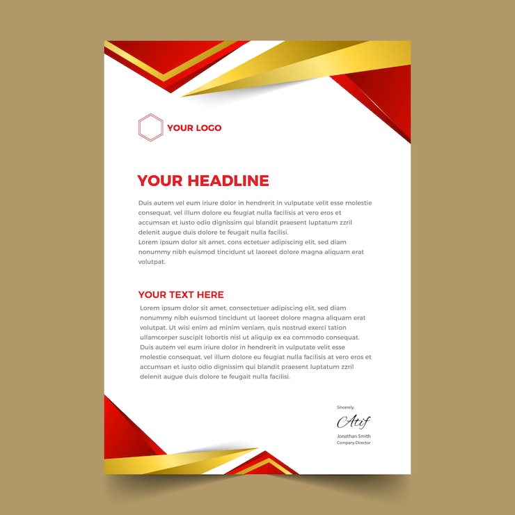 वेक्टर professional letterhead