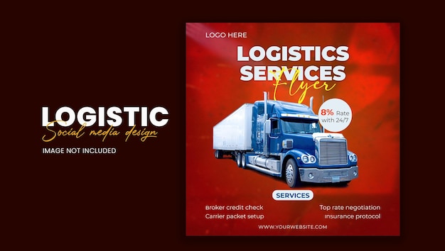 Professional logistic social media post design