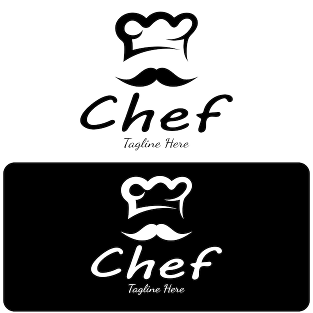 профессиональный логотип шеф-повара или кухонный шеф-повар шляпадля бизнесадомашний повар и шеф-повар ресторанапекарнявектор