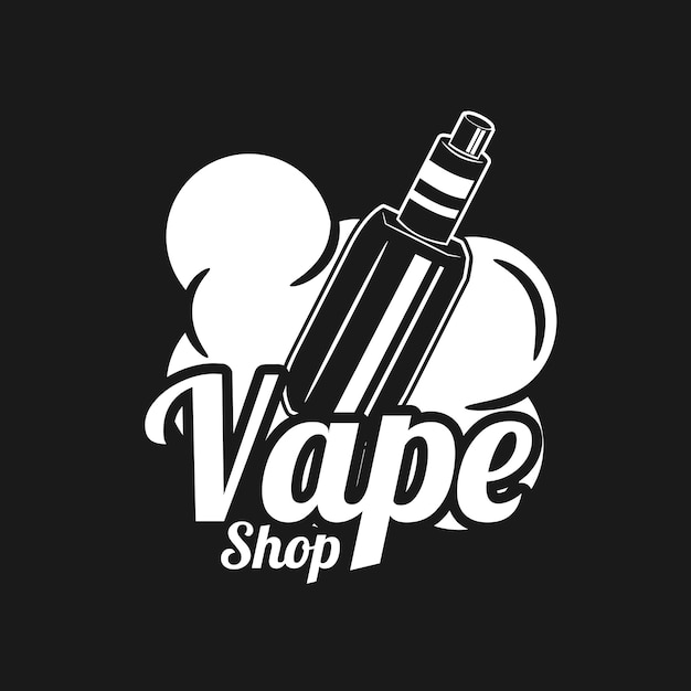 Вектор Профессиональный дизайн логотипа для магазина vape в винтажном стиле ретро