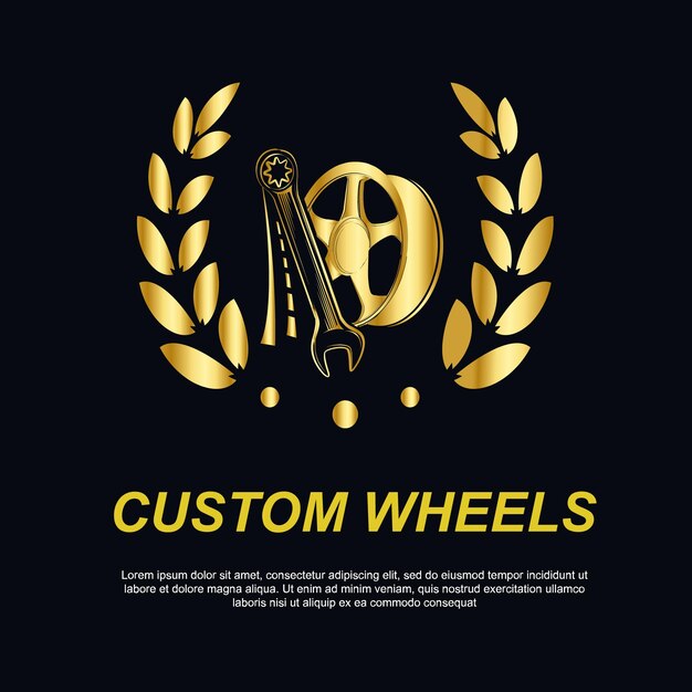 professional logo of elegant wheels and wheels suitable for automotive and workshop