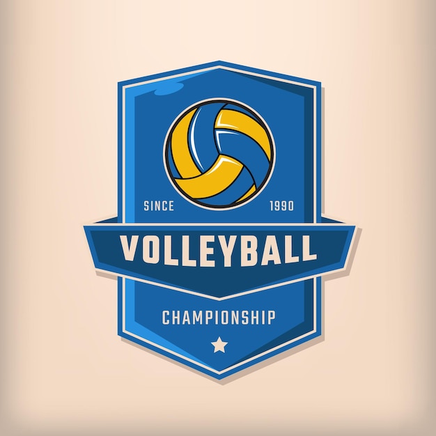 Professional logo for volleyball championship club on beige background