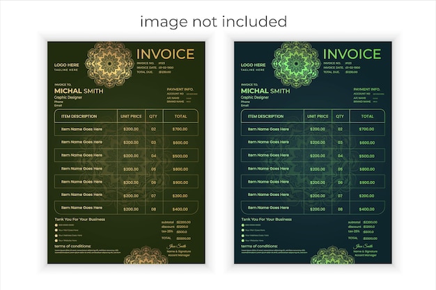 Vector professional luxury invoice design