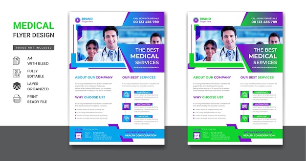 Professional medical Clinic, healthcare, Modern treatment business Company profile flyer