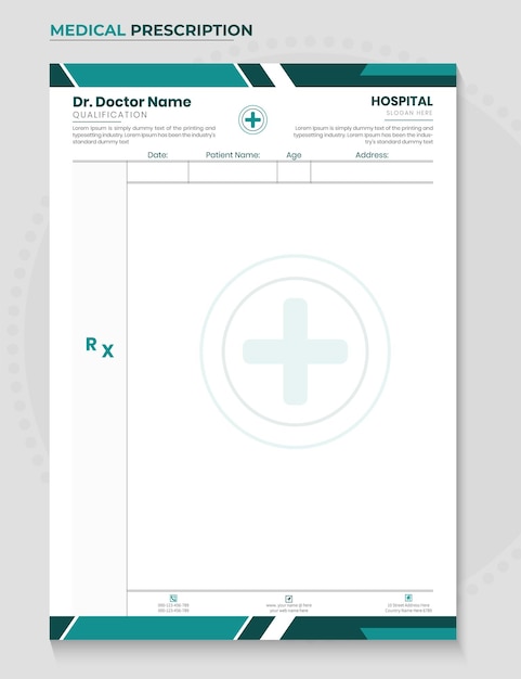 professional medical doctor prescription template design