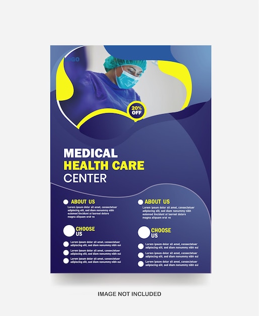Modello di progettazione del manifesto della clinica della copertura dell'aletta di filatoio aziendale del volantino medico professionale