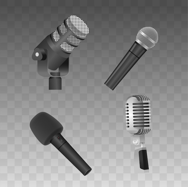 professional microphones symbolize communication media and music offering a range of styles