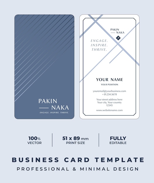 Professional and Minimal Business Card Creative and Clean Business Card Template