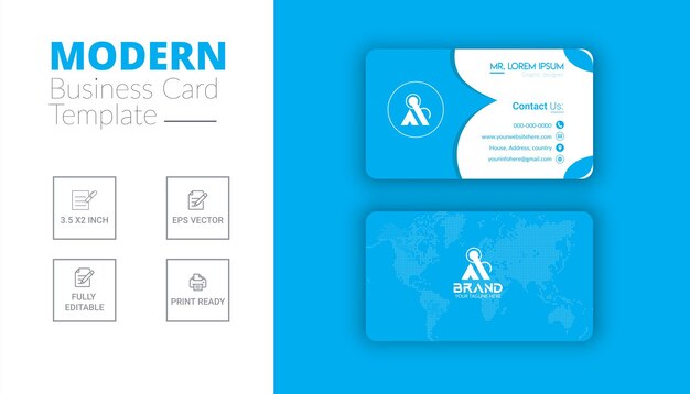 Vector professional minimal business card mockup design template for your brand