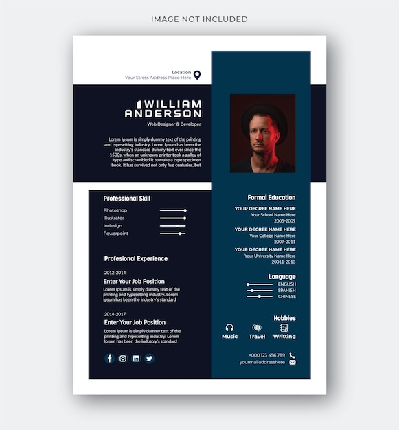 Professional  and minimal resume or cv template