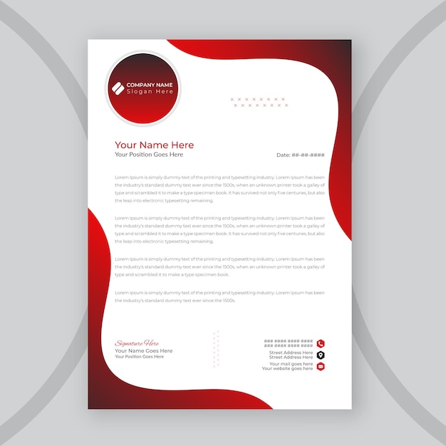 Professional and minimalist business letterhead template design