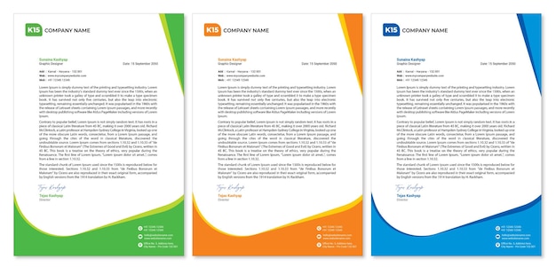 Professional and minimalist corporate letterhead template design vector