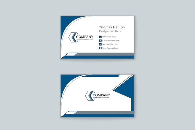 Профессиональный современный синий дизайн шаблона визитной карточки для вашего бизнеса