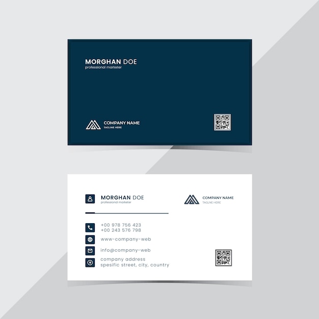 professional modern blue business card template