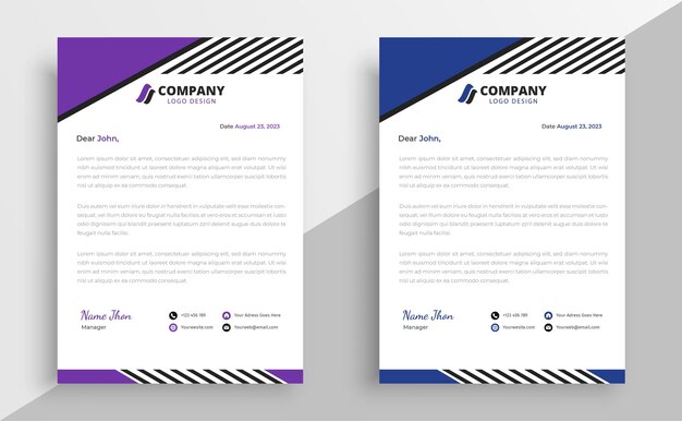 Professional modern business and corporate creative letterhead design template