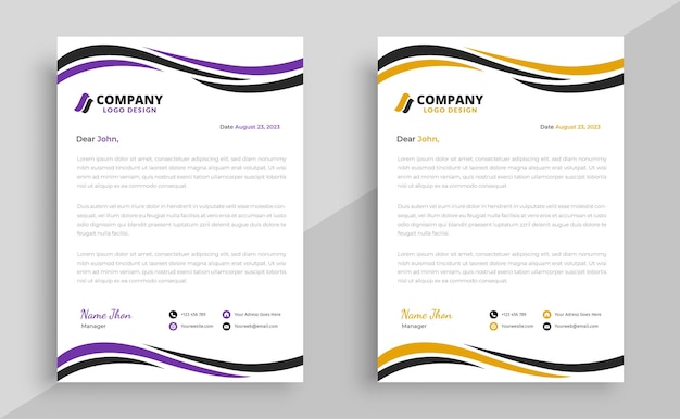 Professional modern business and corporate creative letterhead design template