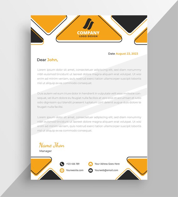 Professional modern business and corporate letterhead design template