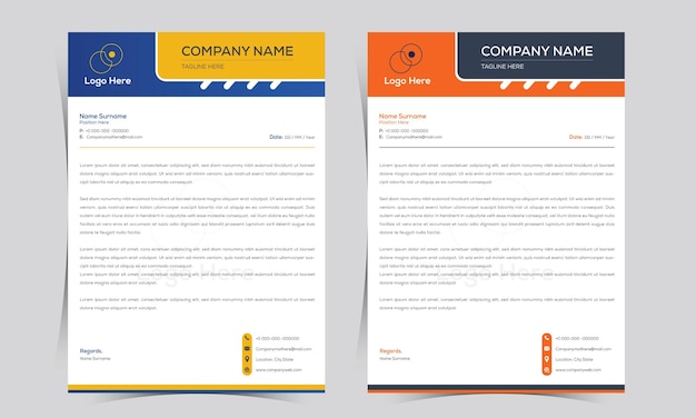 Professional and modern business and corporate letterhead templatel