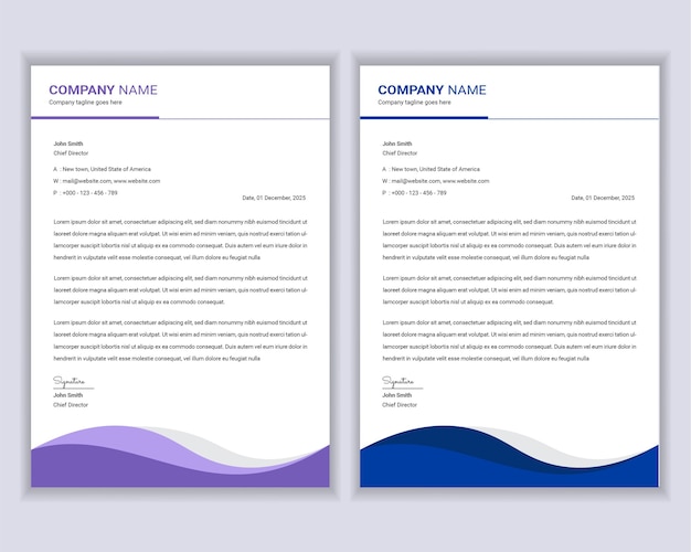 Professional modern business letterhead template design set.