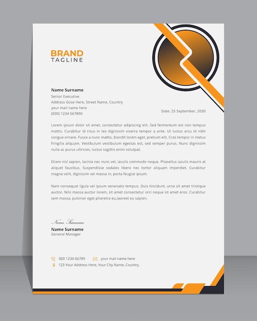 Professional and modern business letterhead template design