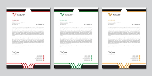 professional modern business letterhead template design