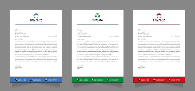 Professional and modern business letterhead template design.