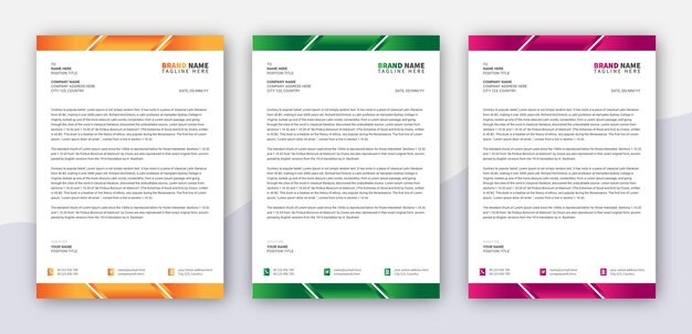 Professional modern business letterhead template