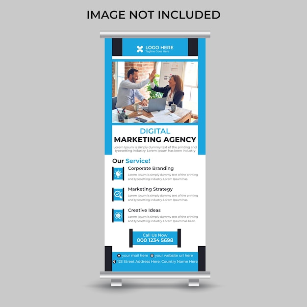 Professional modern clean business roll up banner template design