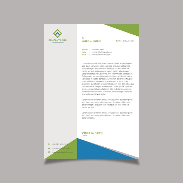 Professional Modern Clean Colorful Letterhead Design Template