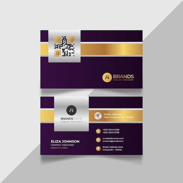 Professional modern clean minimal business card or visiting card design