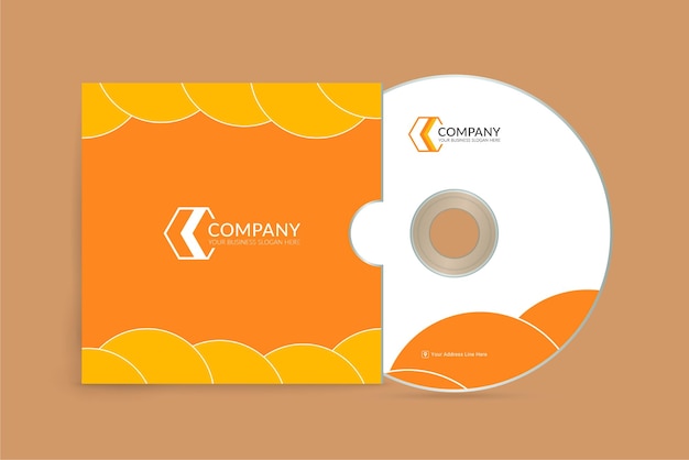 Профессиональный и современный шаблон обложки делового компакт-диска компании