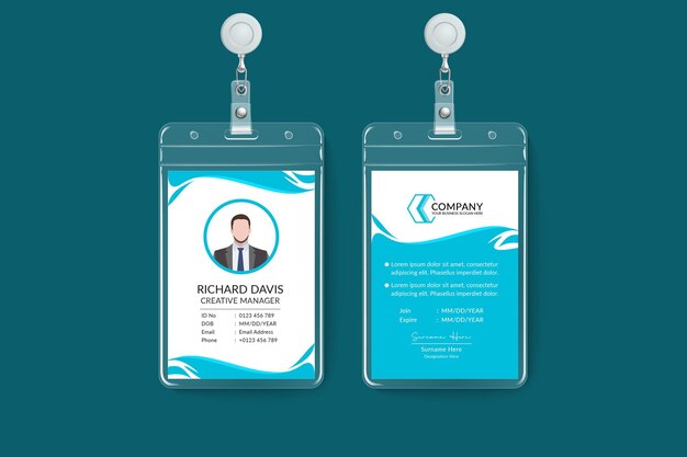 Professional and modern company business ID card template